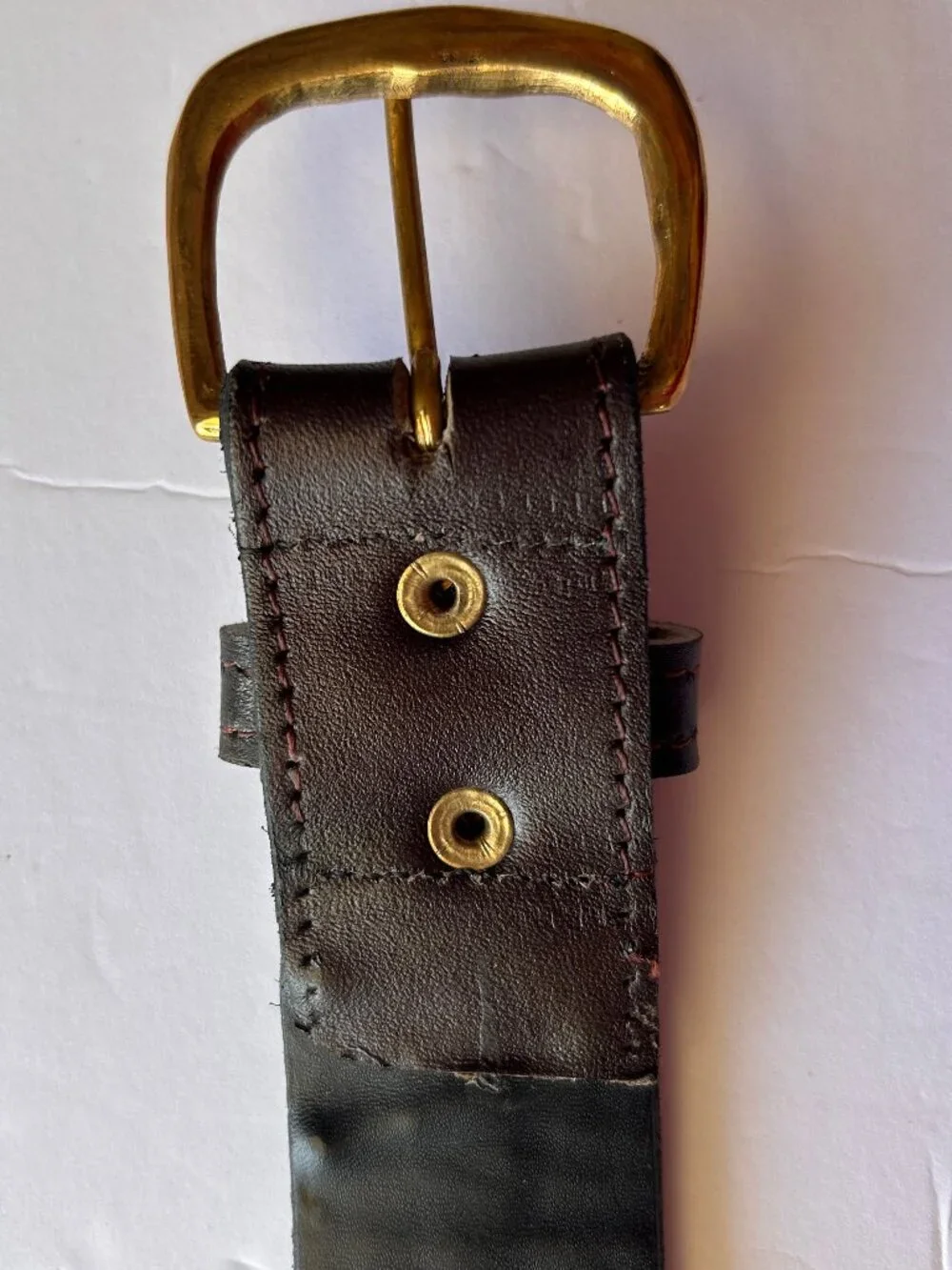 Beaded Zebra Print Brown Leather Belt 1.5